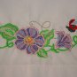 Flower & Lady Bug Machine Embroidered Pillowcases