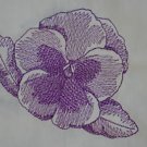 Toile Pansy Machine Embroidered Pillowcases