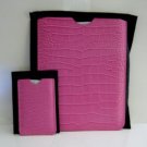 JW London Leather iPad and iPhone Case - Pink Croc - New In Box