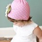 PINK/WHITE COTTON KUFI BEANIE BABY GIRLS HAIR BOW OR BOYS CAP HAT FITS 0-3 YEARS