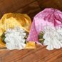 PINK/WHITE COTTON KUFI BEANIE BABY GIRLS HAIR BOW OR BOYS CAP HAT FITS 0-3 YEARS