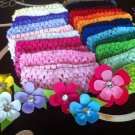 36 Grosgrain Ribbon Gerber Flower Gem Hair Clips & Crochet Headbands- You Pick