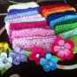 36 Grosgrain Ribbon Gerber Flower Gem Hair Clips & Crochet Headbands- You Pick