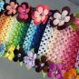 36 Grosgrain Ribbon Gerber Flower Gem Hair Clips & Crochet Headbands- You Pick