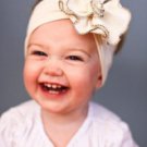 BLUE/WHITE/BROWN LACE #8 COTTON HEADBAND BABY GIRL HAIR BOW GERBER FLOWER DAISY