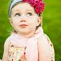GOLD/WHITE w/LACE #12 COTTON HEADBAND BABY GIRL HAIR BOW GERBER FLOWER DAISY