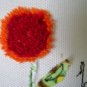 Home Orange Polka Dot Vase with Cherry Red Flower Embroidery with Hoop