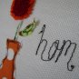 Home Orange Polka Dot Vase with Cherry Red Flower Embroidery with Hoop