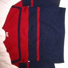 Demetre 100% Wool Sweater Red Navy Demeter
