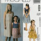 McCALL'S 4004 GIRLS SUMMER  DRESSES 7-12