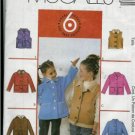 McCALL'S 4220 GIRLS UNLINED JACKETS AND VESTS 10-14