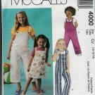 McCALL'S 4000 GIRLS JUMPER AND JUMPSUITS  3-6