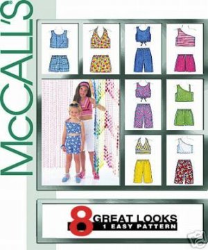 McCALL'S 3602 GIRLS SUMMER TOPS & PULL-ON PANTS 7-10