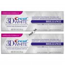 2X Crest 3D White Brilliance Enamel Safe Teeth Whitening Toothpaste 116g