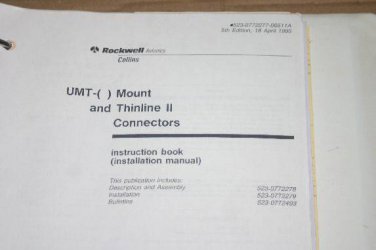 Rockwell Collins UMT Mount Thinline II Connectors Install/instruction manual