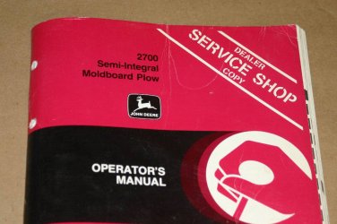 JD John Deere 2700 Integral Mold Plow Operators Manual