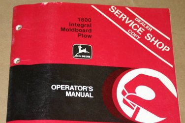 JD John Deere 1600 Integral Mold Plow Operators Manual