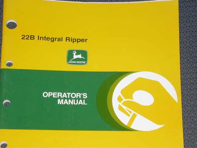 Jd John Deere 22b Integral Ripper Operators Manual