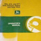 JD John Deere 660 670 671 Side Rakes Operators Manual