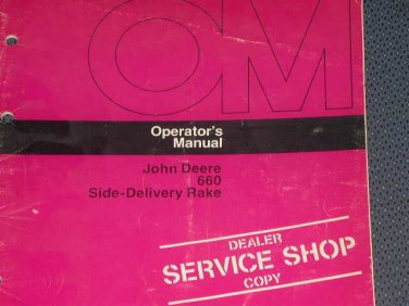 JD John Deere 660 Side Delivery Rake Operators Manual