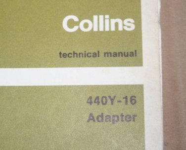 Rockwell Collins 440Y-16 Adapter Technical Manual Book