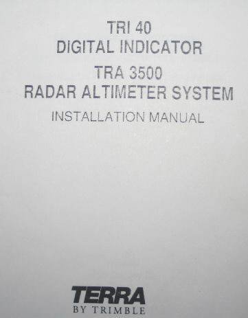 Terra  TRI40 Indicator & TRA3500 Altimieter Installation Manual TRA-3500 TRI-40