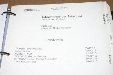 Bendix King RDS-82 Weather Radar system maintenance Manual RDS82 IB2082A