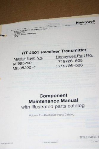 Honeywell RT-4001 Receiver transmitter Component maintenance manual Bendix vol 2