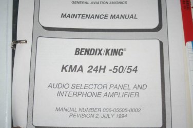 Bendix King KMA-24H-50/54 Audio Panel Install/maintenance/overhaul manual