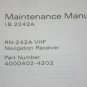 BENDIX KING RN-242A VHF NAV RECEIVER MAINTENANCE MANUAL IB2242A
