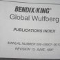 Bendix King Global Wulfsburg Publications index manual 006-08007-0013 rev 13 6-1