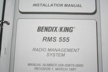 Allied Bendix King RMS-555 Radio Management system Installation manual