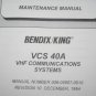 Bendix King VCS-40A VHF COMM system Transponder Installation/Maintenance manual