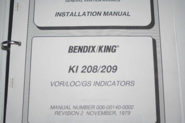 Bendix King KI-208/209 VOR/LOC/GS Indicator Installation manual Ki208/KI209