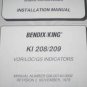 Bendix King KI-208/209 VOR/LOC/GS Indicator Installation manual Ki208/KI209