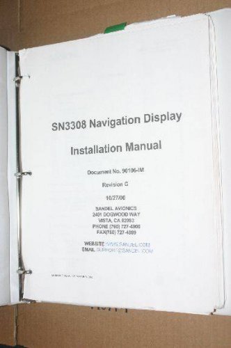 Sandel Avionics SN3308 Navigation Display Installation manual 90106-IM