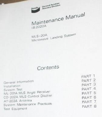 Bendix King MLS-20A Microwave Landing System Maintenance manual IB2020A