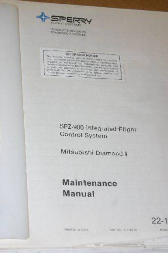 Honeywell sperry SPZ-900 Flight Control System Mistubishi Diamond I maint.Manual