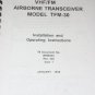 Technisonic TFM-30 VHF/FM Airborne transceiver  Installation/operating manual