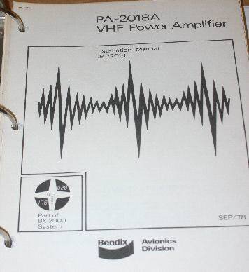 Bendix King PA-2018A VHF Power Amplifier Installation Manual