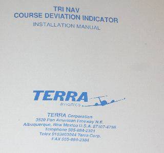 Terra Tri-Nav Course deviation indicator operation/installation manual Trinav