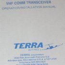 Terra TX-720 VHF COMM Transceiver operation/installation manual TX720