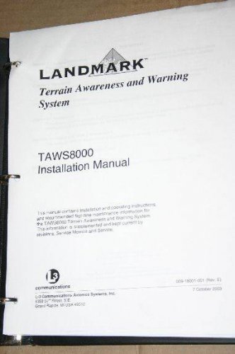 Landmark TAWS8000 Terrain awareness warning system installation manual
