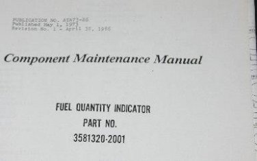 Allied Bendix Fuel quantity Indicator 3581320-2001 Component Manual
