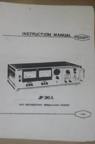 Danbridge JP30A Insulation Tester Instruction Operating Guide Maintenance Manual