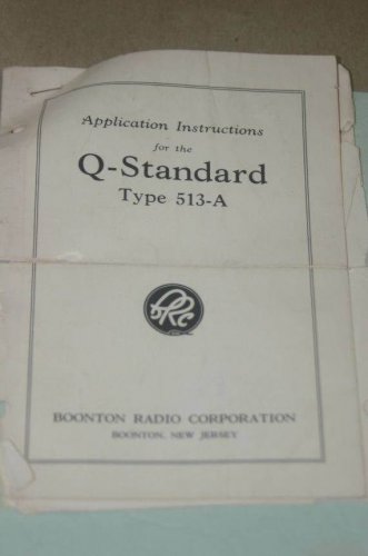 Boonton Q-standard 513-A Inductor Instruction Operating Guide Manual