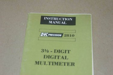 BK Percision 2810 3.5 Digit Multimeter Instruction Users operating  Manual