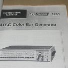 BK precision 1251 NTSC Color Bar generator Instruction Operating Guide Manual
