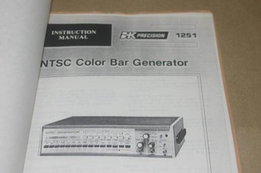 BK precision 1251 NTSC Color Bar generator Instruction Operating Guide Manual