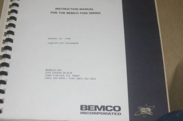 Bemco P200 Liquid CO2 Chamber Instruction Operating Guide Maintenance Manual